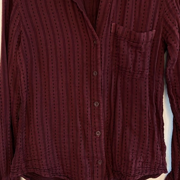 Cloth & Stone Women's Maroon Button Up Size XS - Picture 2 of 9